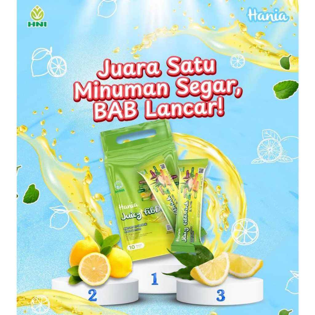

Hania Juicy Fibdrink Lemon | Minuman Serbuk Rasa Lemon