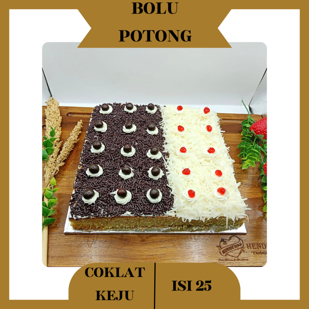 

Kue Bolu Potong Tart Cheese Chocolate Isi 25Pcs