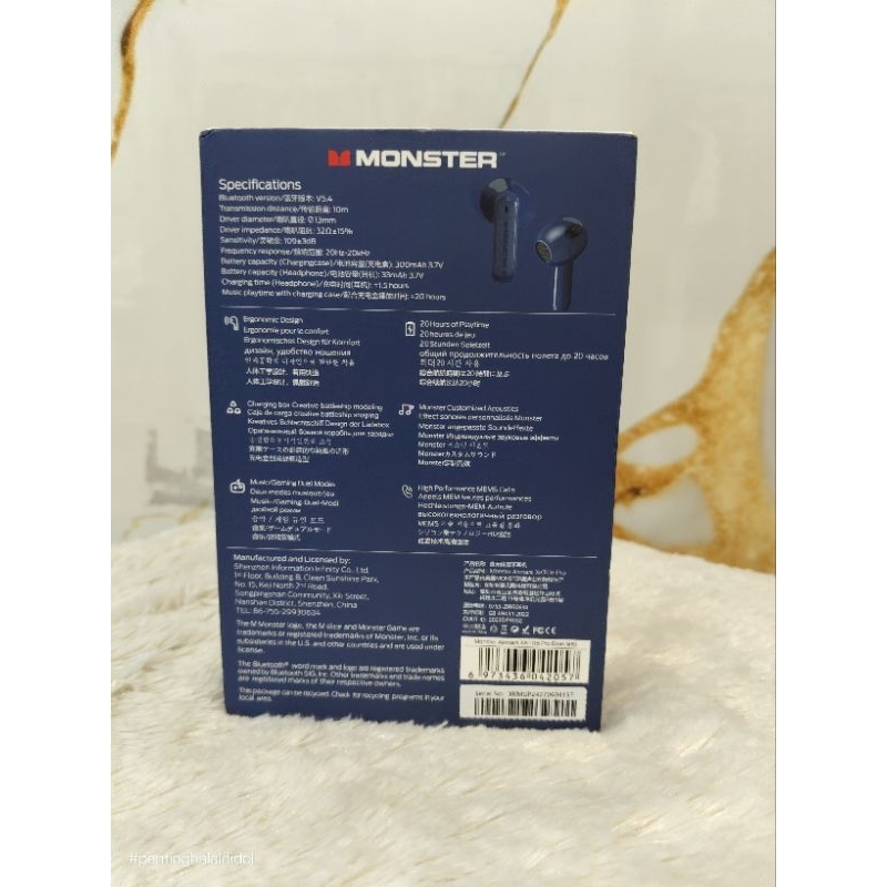 Handsfree headset bluetooth TWS MONSTER XKT08 PRO Original