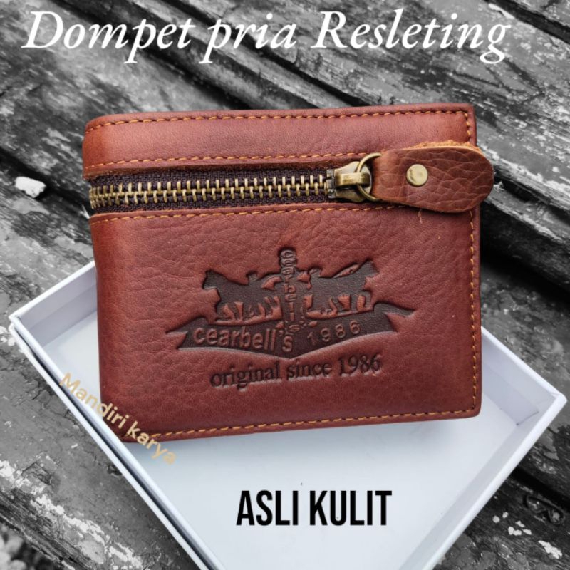 Dompet kulit Asli Dompet Resleting Luar Dalam /Dompet pria/Dompet Lipat /Original kulit Asli