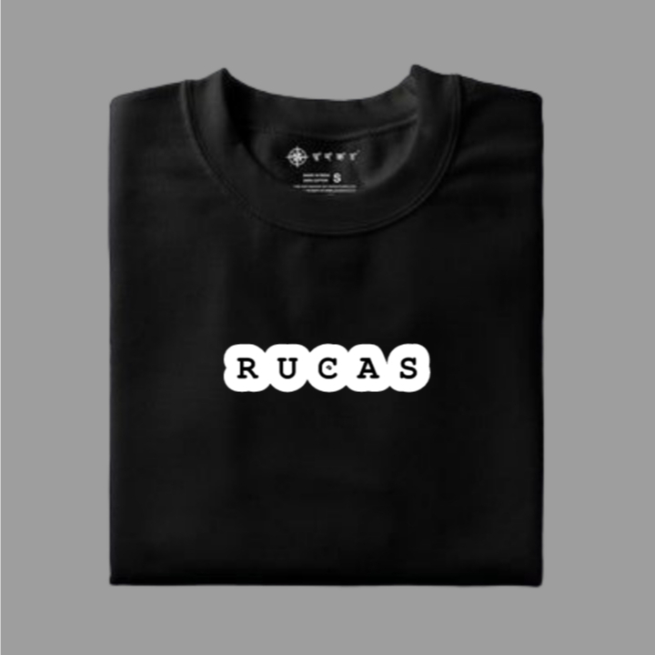 Baju Kaos rucasTulisan simple - Kaos Katun - Kaos rucas hitam - Kaos Lengan Pendek - Kaos Distro Uni