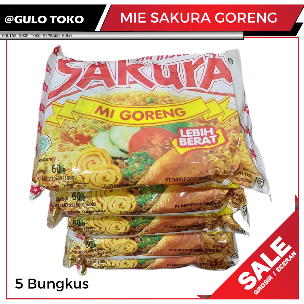 

MIS SAKURA GORENG ISI 5 BUNGKUS (GULO TOKO)