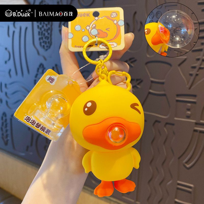 SL88 Gantungan Kunci B.Duck Dengan Bubble ORIGINAL Gantungan Tas Bebek Lucu Viral B.Duck Squishy
