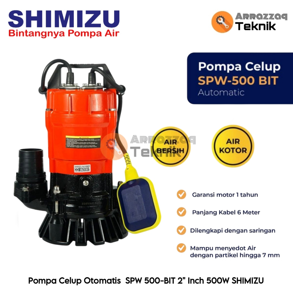 Pompa Celup Otomatis Shimizu SPW 500-BIT Air Bersih Kotor 2" Inch 500W