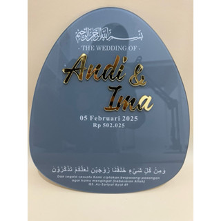 Dekorasi Mahar Akrilik Dekorasi Mahar Bentuk Telur Akrilik Dekorasi Mahar Tetes Air Huruf Timbul