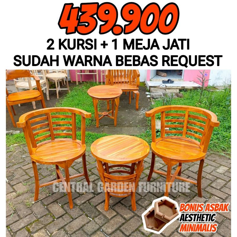 Set Teras Cantik Jati Termurah Kursi Teras Aesthetic Meja Teras Minimalis