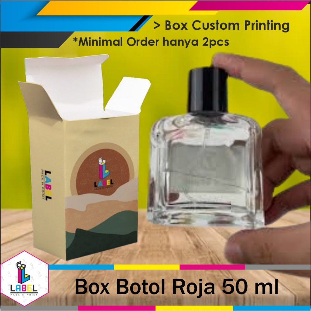

Box Kemasan / Dus Parfum Roja 50ml Uk. 6.5 x 3,5 x 10,5 (cm) Custom Desain Fullprint