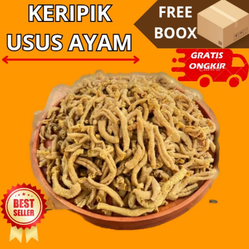 

Keripik Usus Ayam 2 kg (1ball) Crispy Renyah Original dan pedas daun jeruk