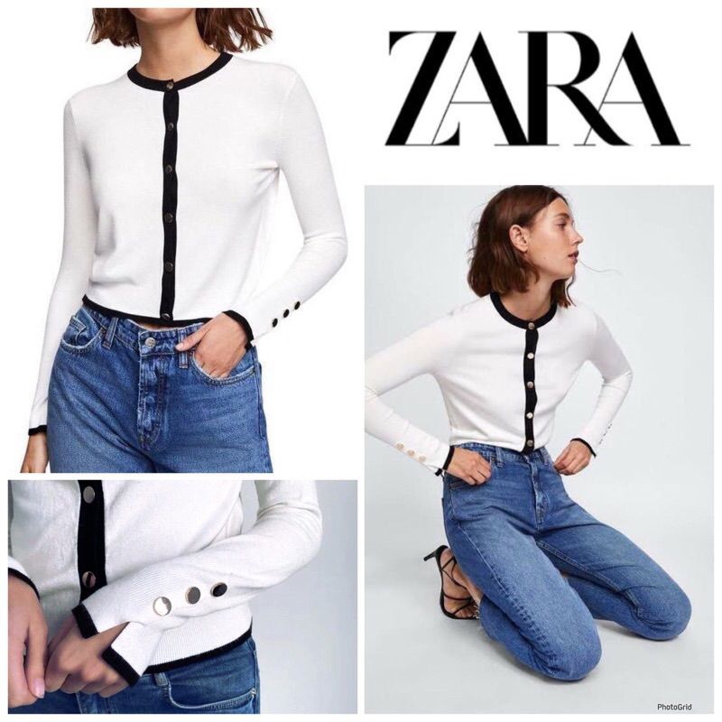 ZARA CARDIGAN KNIT GOLD BUTTON S preloved