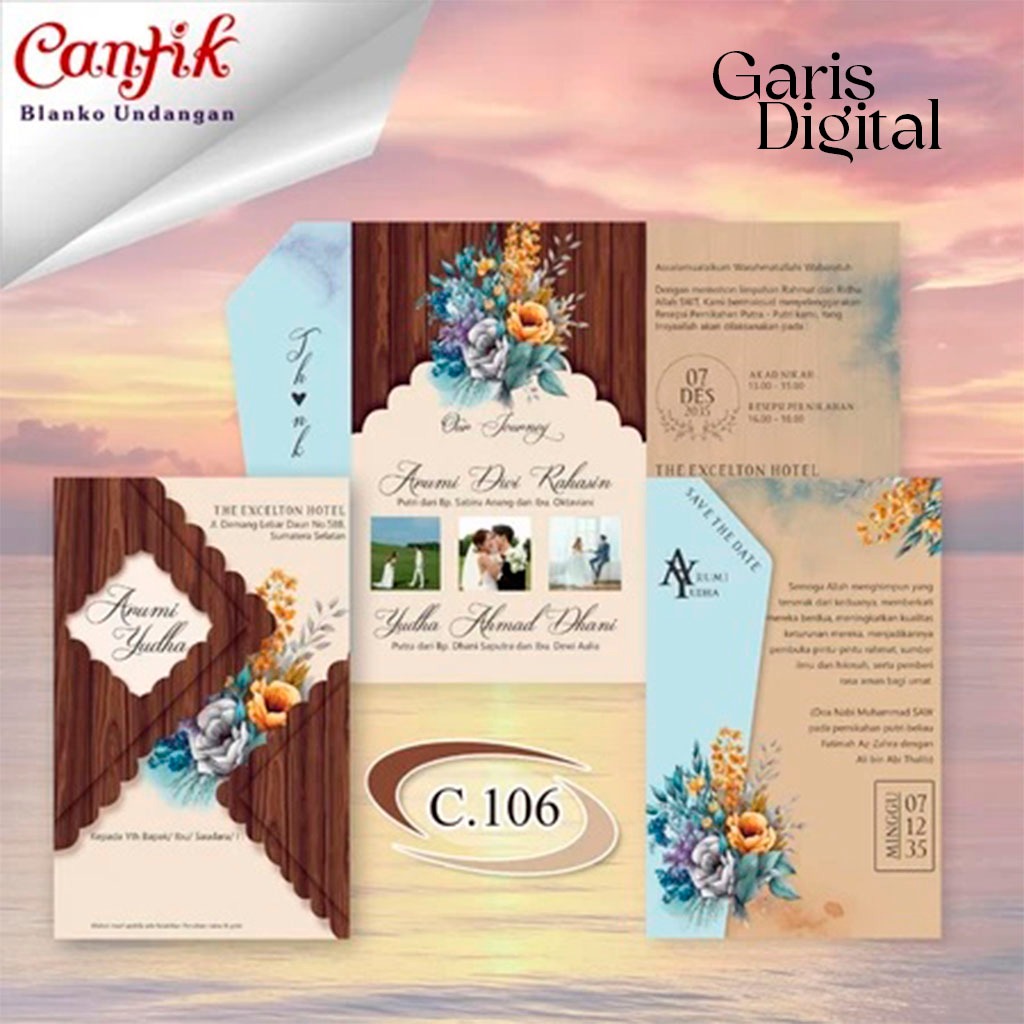 CANTIK 106 | CETAK UNDANGAN | UNDANGAN PERNIKAHAN