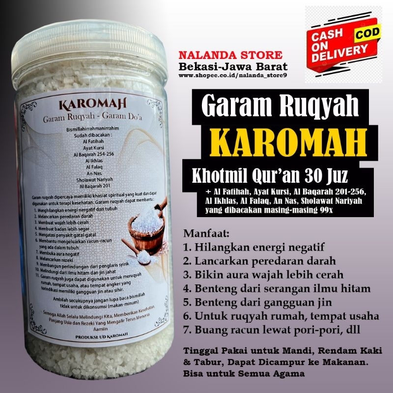 

Garam Doa Karomah Berat 1 Kg Kemasan Toples