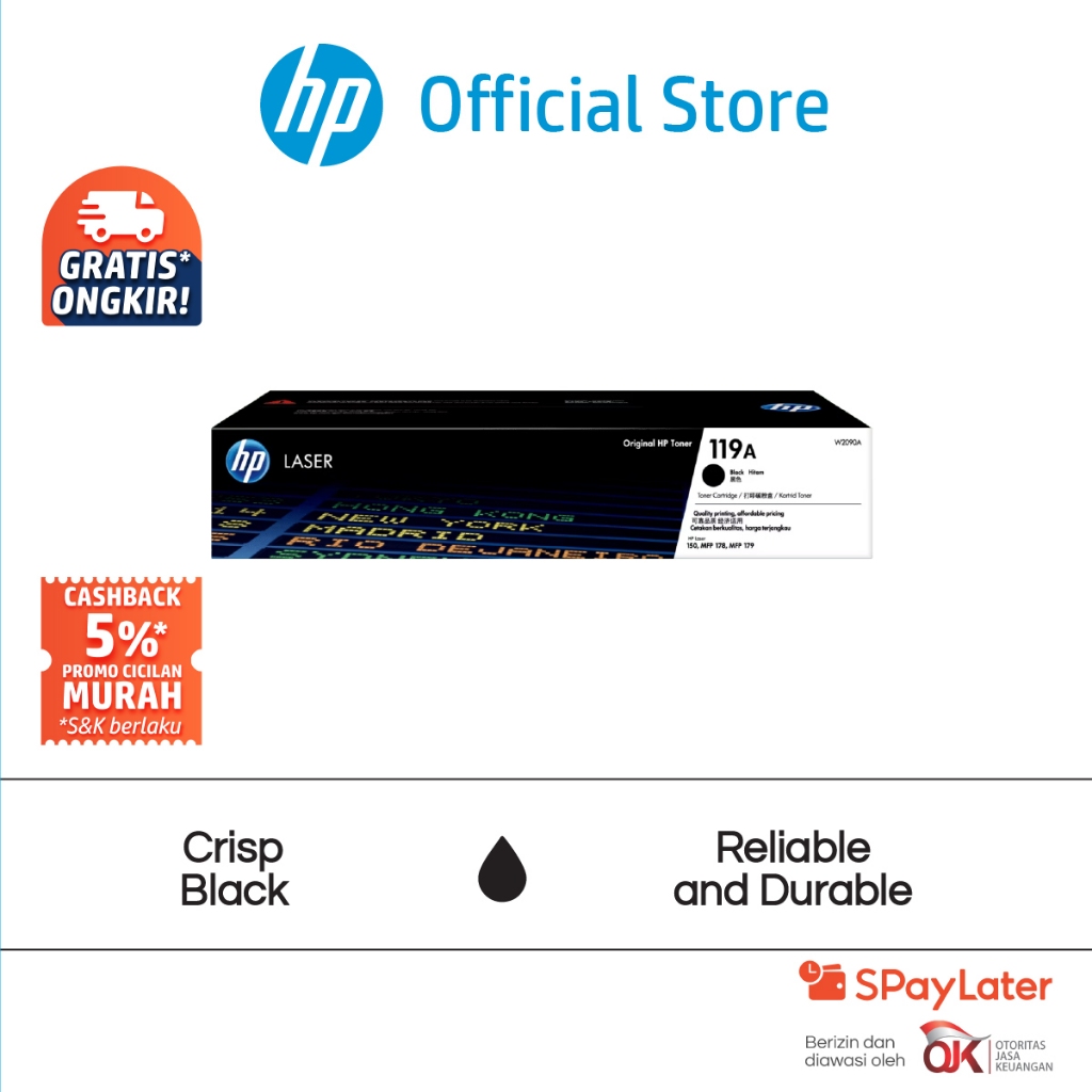 Tinta Printer HP 119A Black Original Laser Toner Cartridge Hitam Cartridge Asli / Cyan / Yellow / Ma
