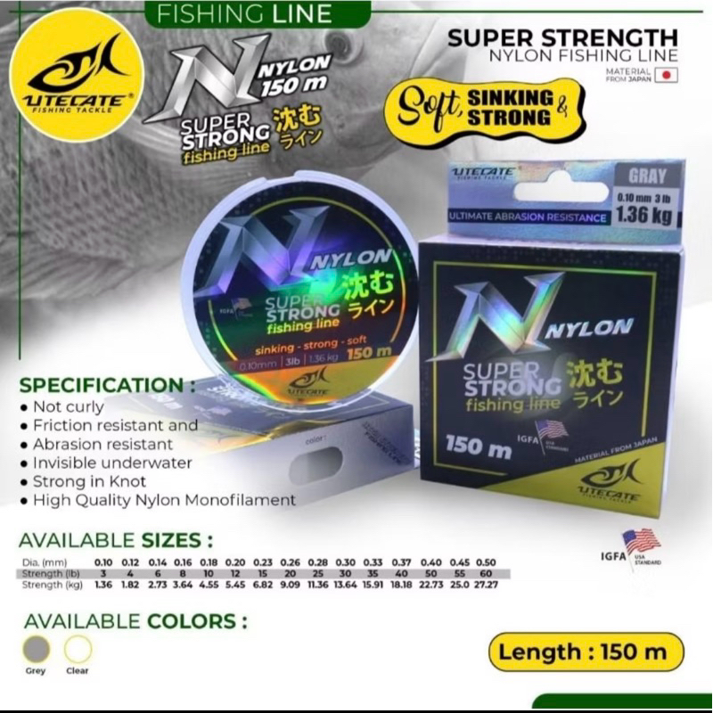Senar Pancing Utecate Nylon 150 m