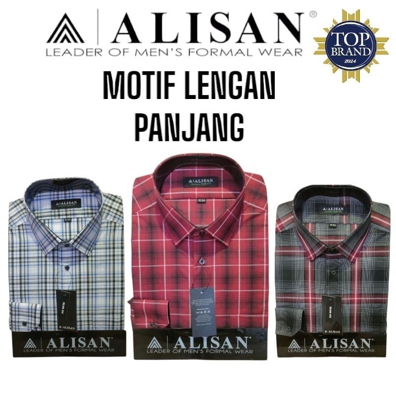 kemeja alisan motif lengan panjang