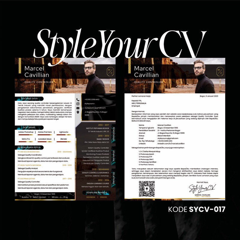 

BELI 1 CV & Surat Lamaran Digital KODE SYCV-017
