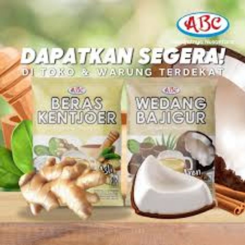

WEDANG BAJIGUR ABC LEGIT GULA AREN SACHET MURAH NETTO 1 PACK ISI 5 SACHET
