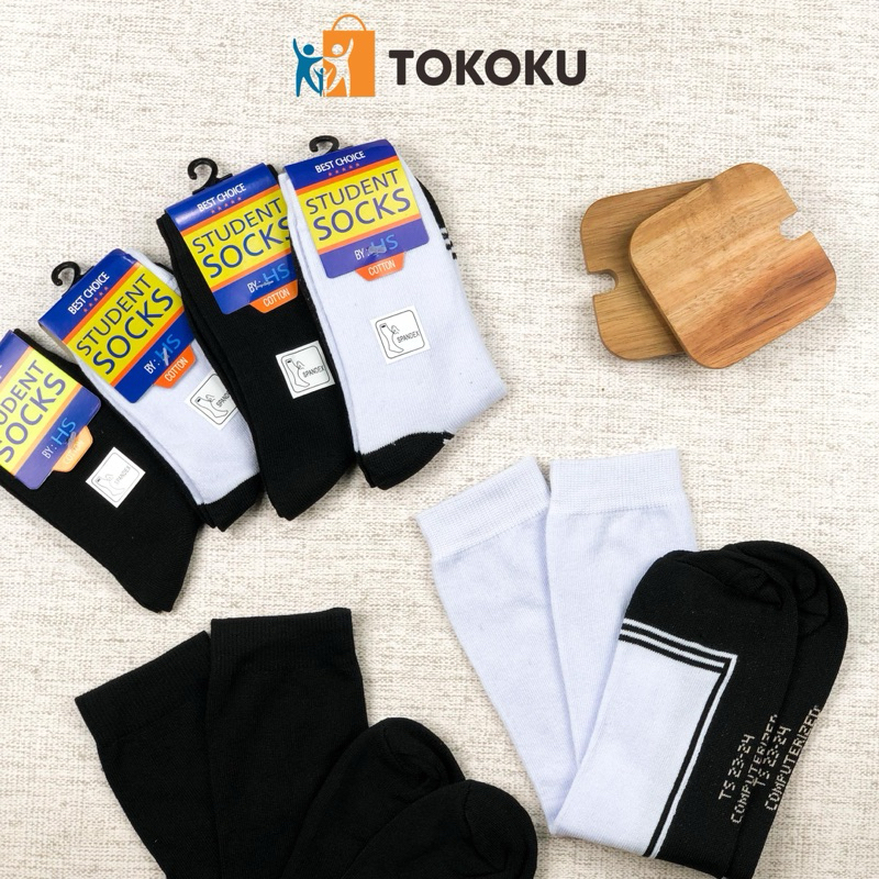 Kaoskaki Sekolah SD SMP SMA Kaus Kaki Sekolah Hitam Putih Anak School Socks Kaos Kaki Sekolah Premiu