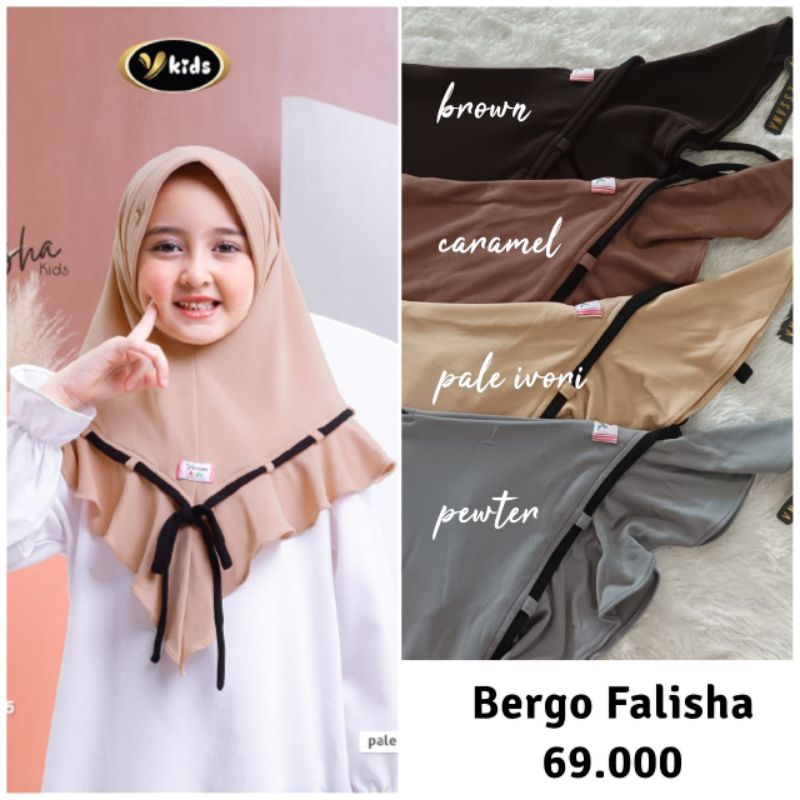 Bergo Falisha Kids by Yessana || Bergo || Hijab || Jersey