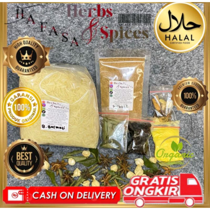 

Beras Basmati 500gr + Bumbu Nasi Kebuli Original komplit
