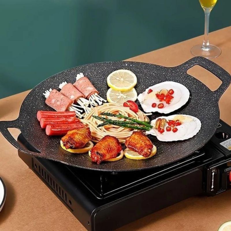 Wajan Korea Multifungsi Wajan Konduksi Griller Pan Anti Lengket Wajan Panggang BBQ