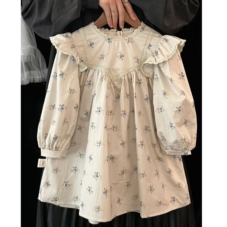 [Mommyhoky] -Jessyca-Dress anak import Dress anak Vintage style Midi Dress anak perempuan