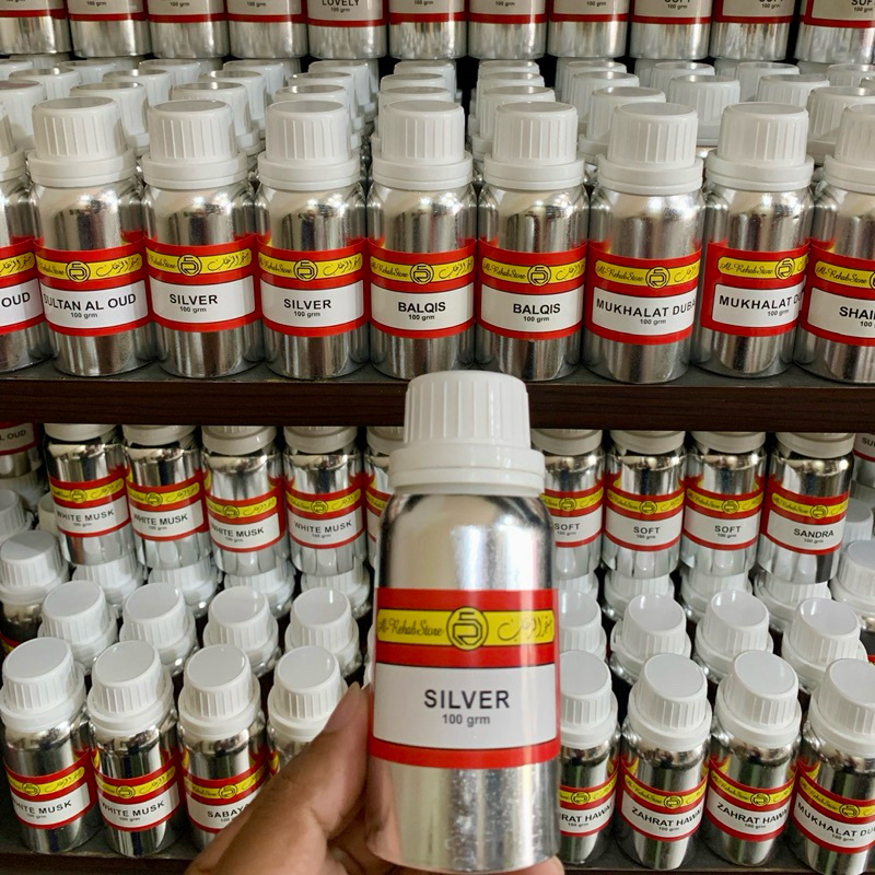 Silver AlRehab Bibit 100ml Parfum Arabian Original Segel Al Rehab 100.Ml Bibit Parfume 100Gram Aroma