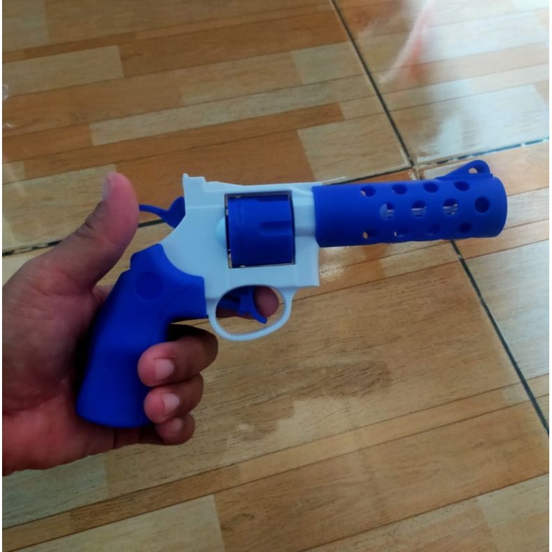 Mainan anak tembak tembakan pistol air besar bentuk revolvr keren murah harga satuan perpcs tembakan