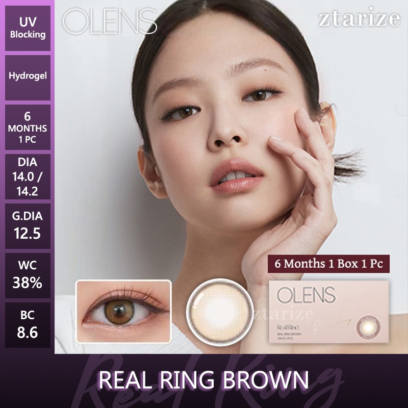 ztarize - Ready Stock - OLENS Real Ring Brown 6 Months Soft Contact Lens 1 Pc - OLENS x BLACKPINK Je
