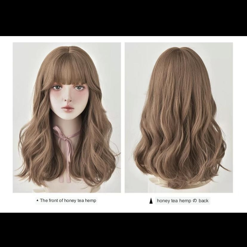 Wig Rambut Palsu Panjang Lurus Curly Ombre Hair Clip Highlight Korea