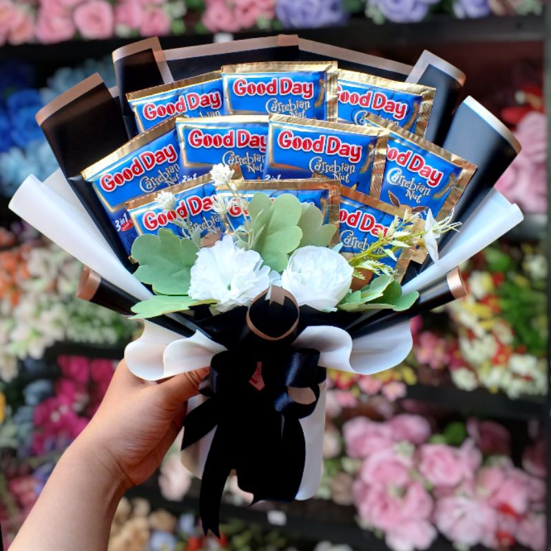 

(READY)Buket kopi God Day Murah/New Warping KERTAS PLASTIK BUKET/Free request kartu ucapan/Langsung kirim