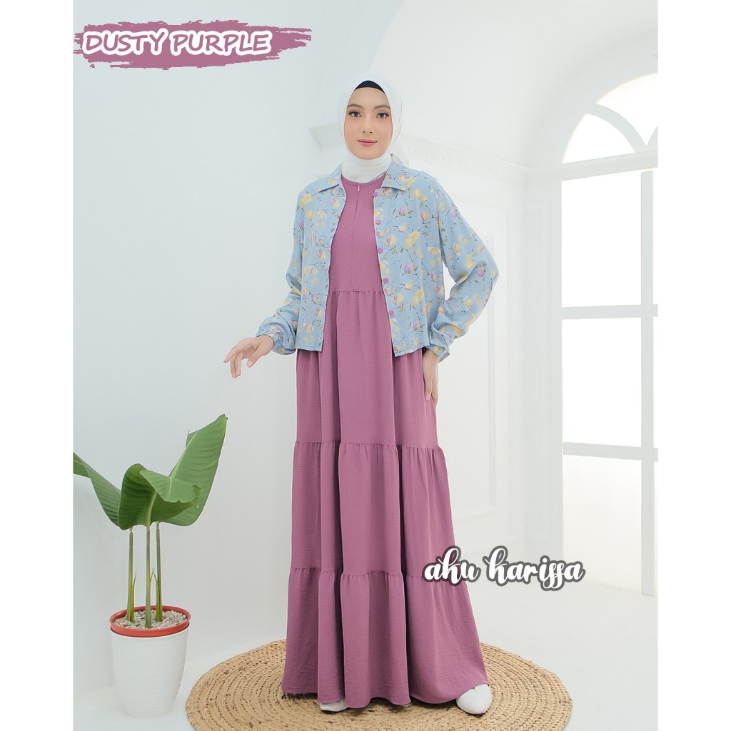 baru gamis kanifa dress outer  blazer  Ori aku karissa remaja muslim fashion murah polos motif