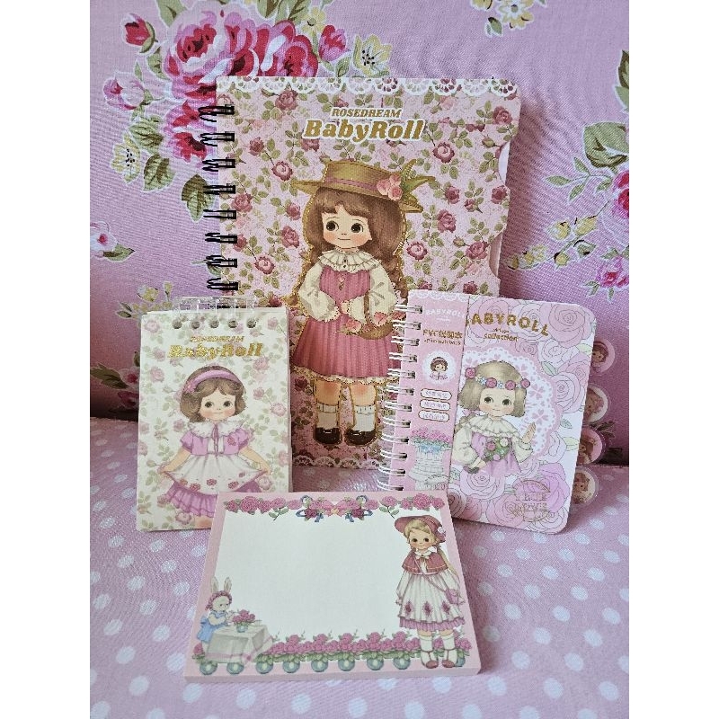 

note book Rose Dream Baby Roll / buku shabbychic korea lucu / buku shabby pink