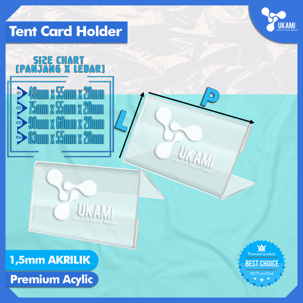 

UKAMI - Acrylic Tent Card Small - Brosur Desk Label Akrilik Meja Kecil AC43