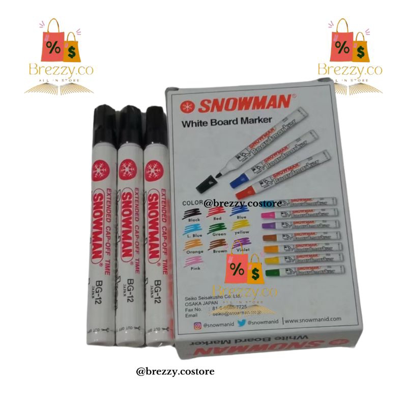 

SNOWMAN SPIDOL BOARDMARKER BG-12 HITAM/BLACK