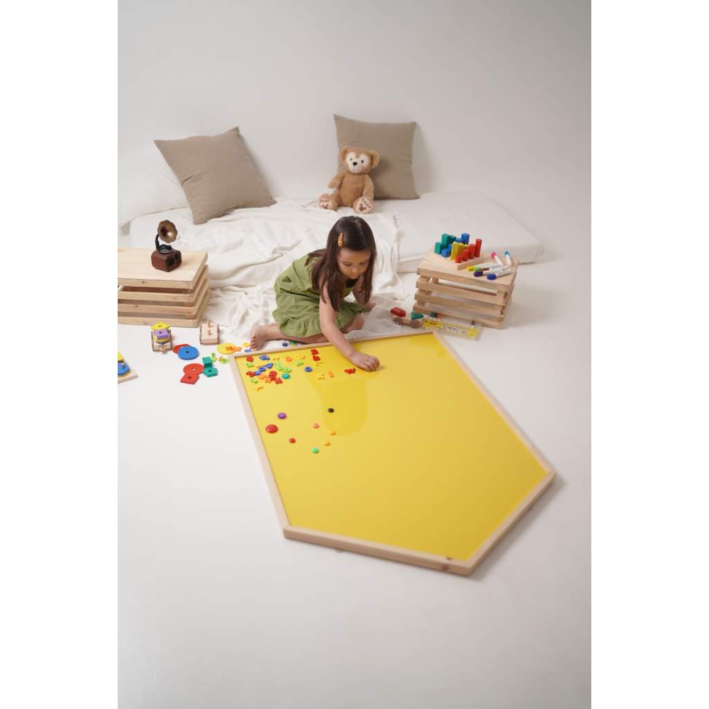 

Papan tulis anak | mainan edukasi | schoolhouse magnetic board - YELLOW [Large]