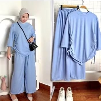 kodo A| setelan wanita serut samping kiri kanan