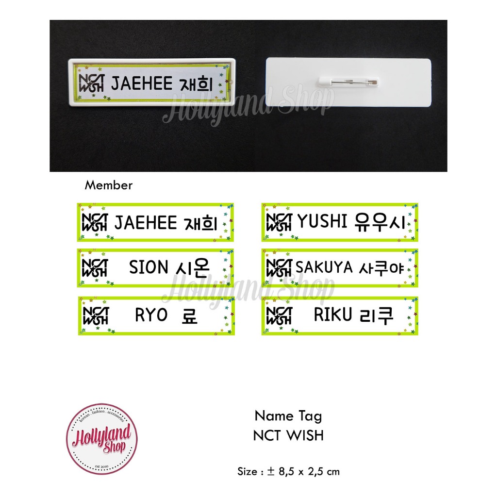 

Name Tag Papan Nama Dada NCT WISH (2pcs) Unofficial