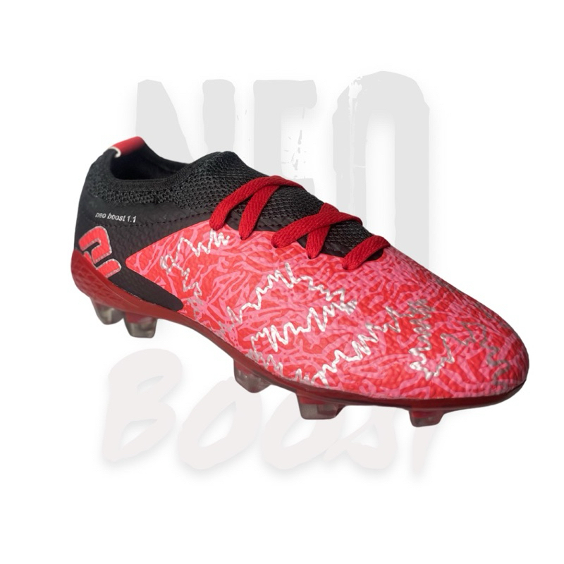 ERZUMA - Sepatu Sepak Bola Anak Erzuma Neo Boost IN Black Red Boots Original