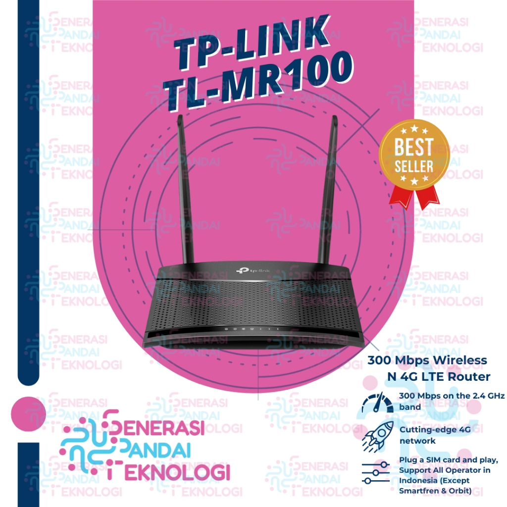 TP-LINK TL-MR100 Modem 4G LTE Router 300 Mbps Wireless N 4G Router Direct Sim Card / Bisa Colok Simc