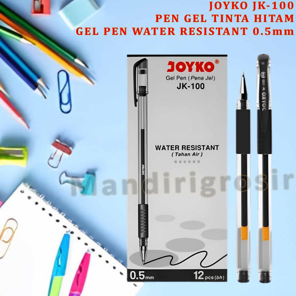 

Pen Gel Tinta Hitam * Joyko * Balpen Gel Water Resistant * 0.5mm JK-100