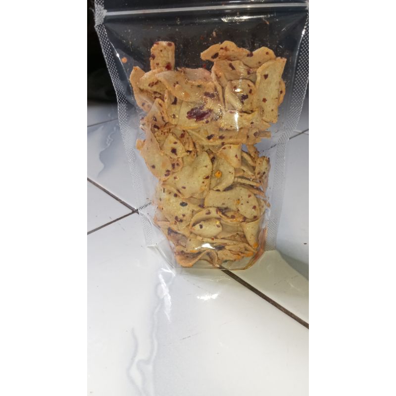 

Keripik Basreng Pedas Daun Jeruk