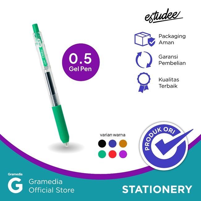 

Gramedia Tunjungan : Estudee Chiiku Gelpen 0.5 Fluo Green Egp:26