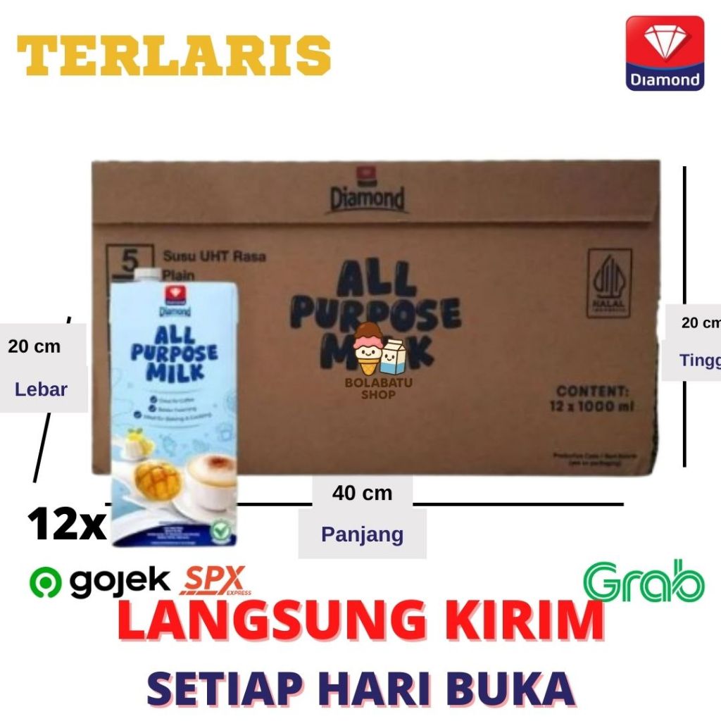 

Susu UHT Diamond All Purpose Milk UHT 1 Dus (12 pcs L) Full Cream Barista Blend 1 Dus Carton Ctn Creamy Baking Beverage Gurih Langsung Kirim