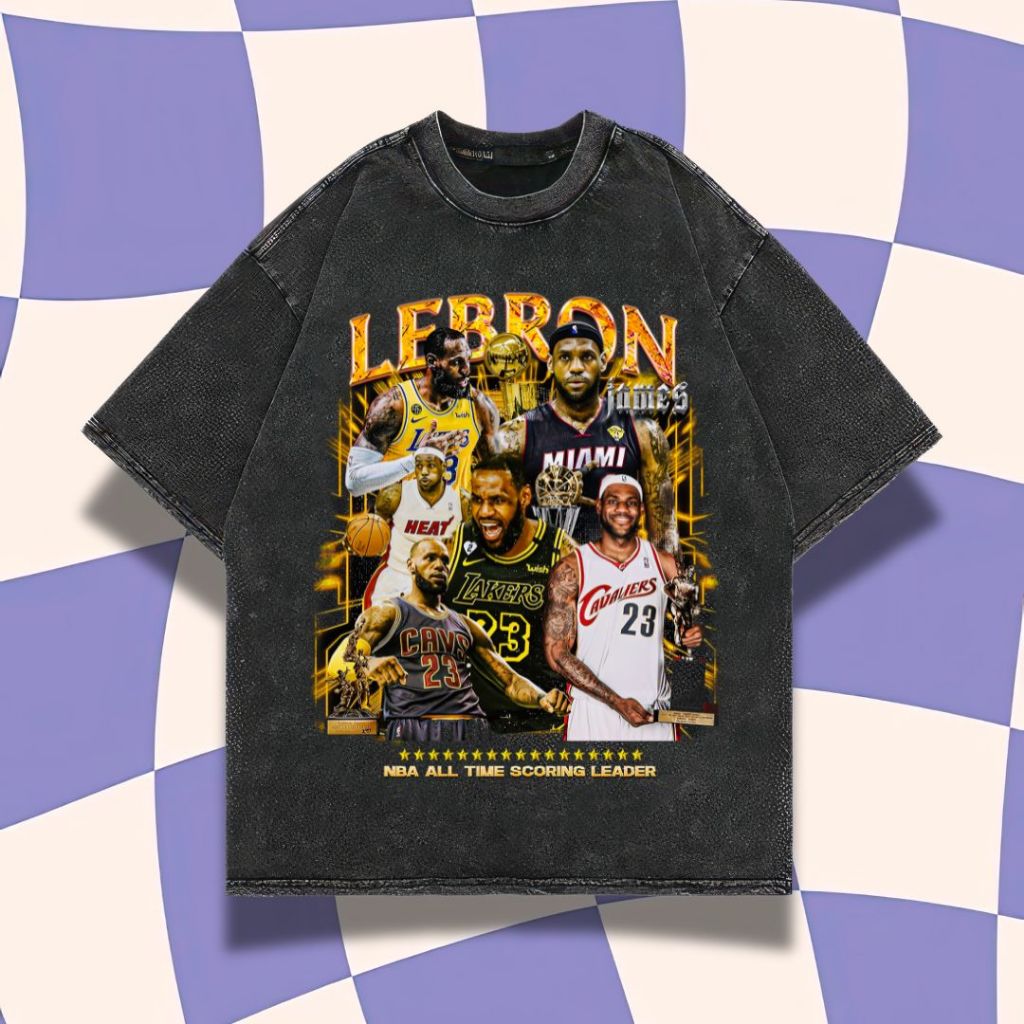 Purple Haze "Lebron James" Oversized T-Shirt | Stone Wash | Kaos Oversize | Vintage | Atasan | Kaos 