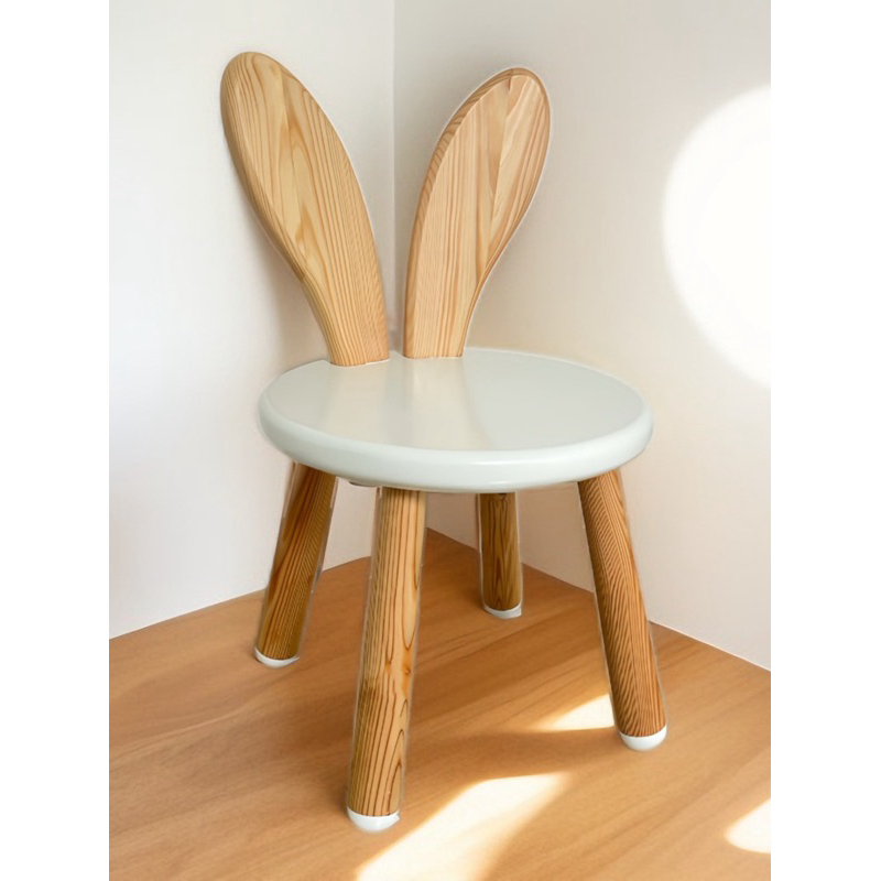 KURSI ANAK / WOODEN BUNNY CHAIR / KURSI ANAK KAYU / KURSI BELAJAR KURSI MAKAN