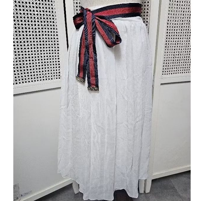 rok putih lipit plisket korea premium baju bawahan skirt