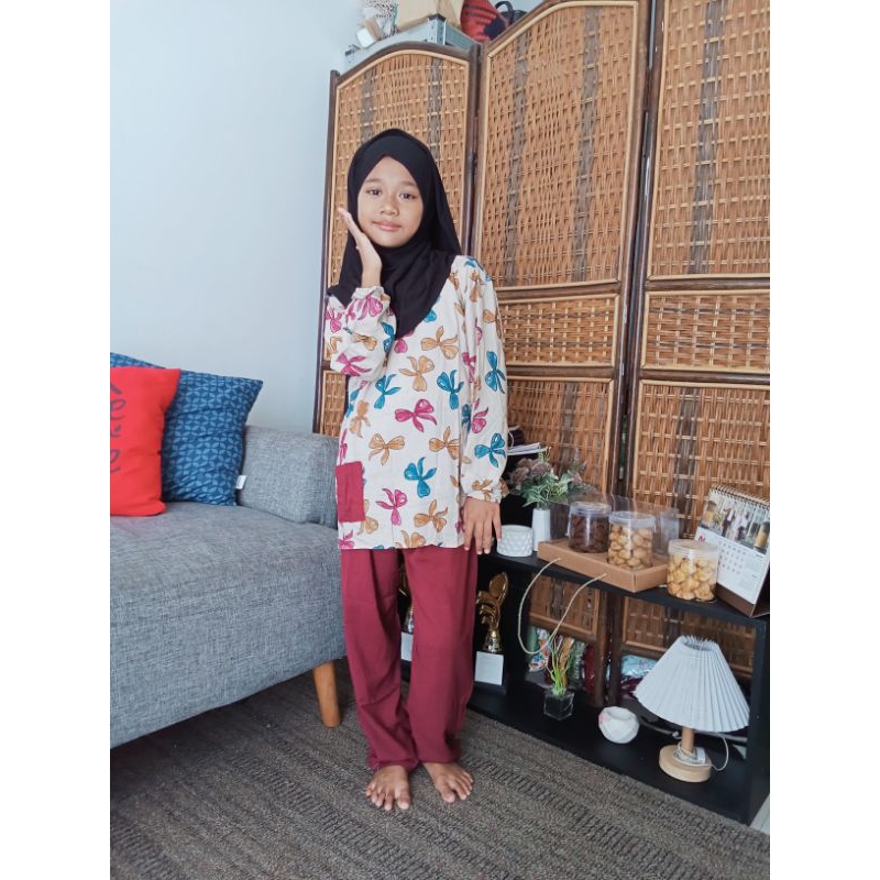 Ready Makassar Setelan Celana Lengan Panjang Anak Setcel Anak Makassar Setelan celana Rayon Anak