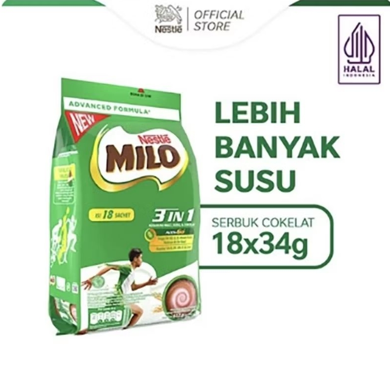 

Milo Activ-Go Minuman Serbuk Cokelat Sachet 18 X 34 g