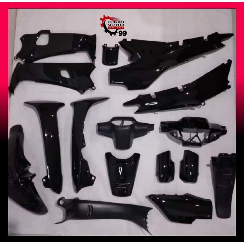 FULL BODY SUPRA X LAMA 100 CC 1996 - 2002 HITAM | COMPLETE SET BODY HALUS DAN KASAR WIN KUALITAS ORI