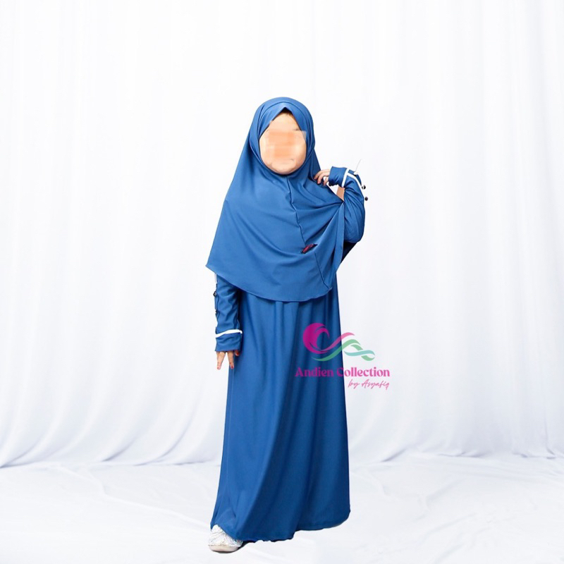 Set Gamis Anak Marwah dengan Jilbab Baju gamis Muslim anak
